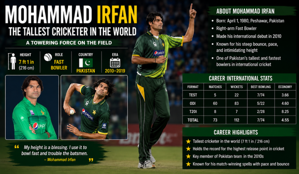 Tallest Cricketer in the World